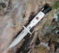 Складная Финка-мини из стали N690 купить на сайте koval-knife.shop